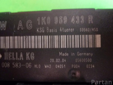 SKODA 1K0 959 433 R / 1K0959433R OCTAVIAII (1Z3) 2006 Central electronic control unit for comfort system