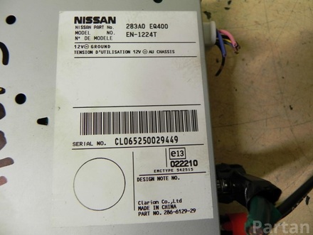 NISSAN 283A0-EQ400 / 283A0EQ400 X-TRAIL (T30) 2005 Control unit for navigation system