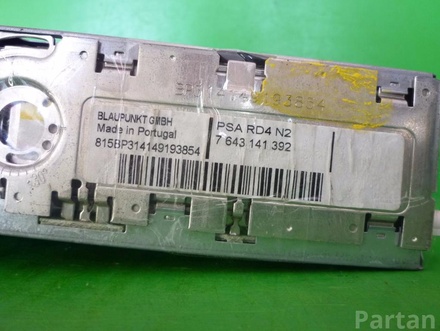 PEUGEOT 7 643 141 392 , PSA RD4 N2 / 7643141392, PSARD4N2 407 (6D_) 2007 Radio / CD