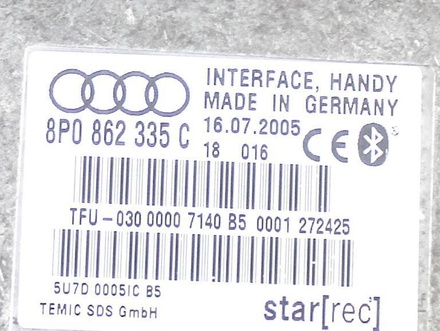 AUDI 8P0862335C A4 Avant (8ED, B7) 2006 Interface box (control unit 'bluetooth')