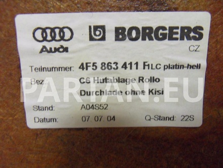 AUDI 4F5 863 411 F / 4F5863411F A6 (4B2, C5) 2004 Cover for luggage compartment