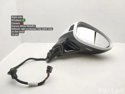 Porsche 971972235F, 971857540 PANAMERA (971) 2018 Outside Mirror Right Turn signal Blind spot Warning - Image 1