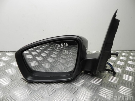 SKODA 6V2 857 407 C, E9 04 11104 / 6V2857407C, E90411104 FABIA III (NJ3) 2016 Outside Mirror Left adjustment electric Turn signal Manually folding Heated