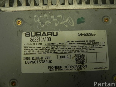 SUBARU 86221CA100 BRZ 2013 Aerial Booster