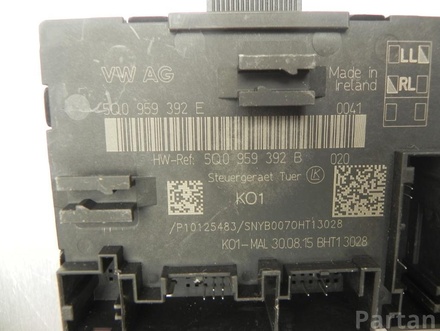 SKODA 5Q0 959 392 E, 5Q0 959 392 B / 5Q0959392E, 5Q0959392B SUPERB III (3V3) 2016 Control unit for door