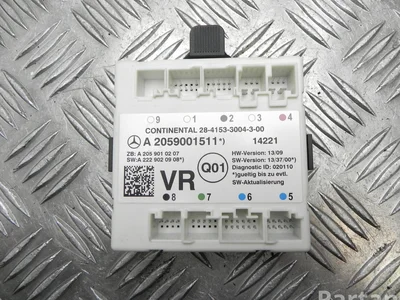 Mercedes-Benz A 205 900 15 11, A 205 901 02 07 / A2059001511, A2059010207 C-CLASS (W205) 2014 Unité de commande pour porte Right Rear Left Rear Left Front Right Front - Image 1