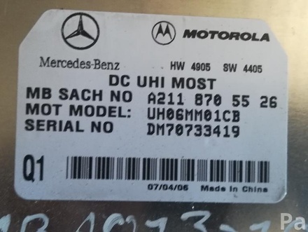 MERCEDES-BENZ A2118705526 E-CLASS (W211) 2007 Interface box (control unit 'bluetooth')