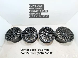 BMW 9882610BLA, 9882611BLA, 8090013, 8090014 X5 (G05) 2020 Felgi aluminiowe 5x112  R22 EJ 9.5 EJ 10.5