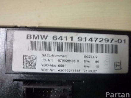 BMW 9147297, 64119147297 1 (E81) 2007 Control Unit, air conditioning