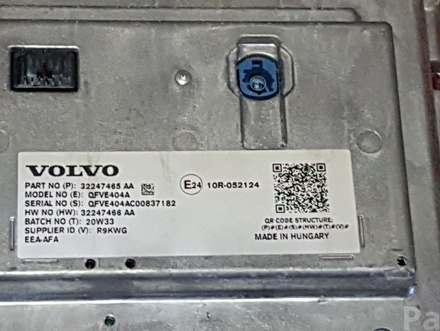 VOLVO 32247465 XC40 2020 Control Display, park assist