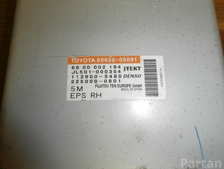 TOYOTA 89650-05091 , 69 00 002 194 / 8965005091, 6900002194 AVENSIS Estate (_T27_) 2011 Power Steering control unit