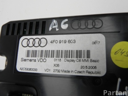 AUDI 4F0 919 603, 4F0 035 729 D / 4F0919603, 4F0035729D A6 Avant (4F5, C6) 2006 Radio / CD