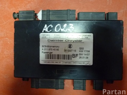 MERCEDES-BENZ A 211 870 45 85 / A2118704585 M-CLASS (W164) 2008 Control unit for seat