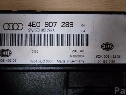 AUDI 4E0 907 289, 4E0 910 289 A / 4E0907289, 4E0910289A A8 (4E_) 2005 Central electronic control unit for comfort system