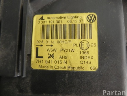 VW 7H1 941 015 N, 0 301 191 301, 1 305 235 737, 1 305 630 109 / 7H1941015N, 0301191301, 1305235737, 1305630109 TRANSPORTER V Bus (7HB, 7HJ, 7EB, 7EJ, 7EF, 7EG, 7HF, 7EC) 2007 Headlight Left