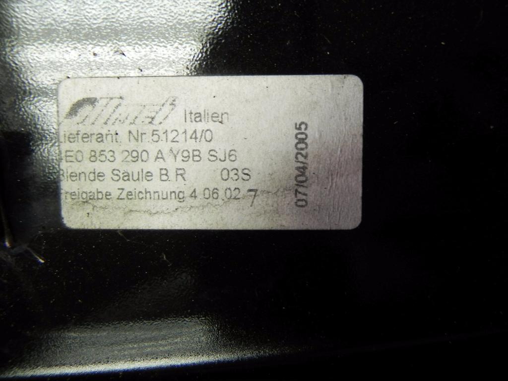 AUDI A8 D3/4E (2002-2010) Dešinė šoninė statramščio apdaila 4E0853290A 23153583