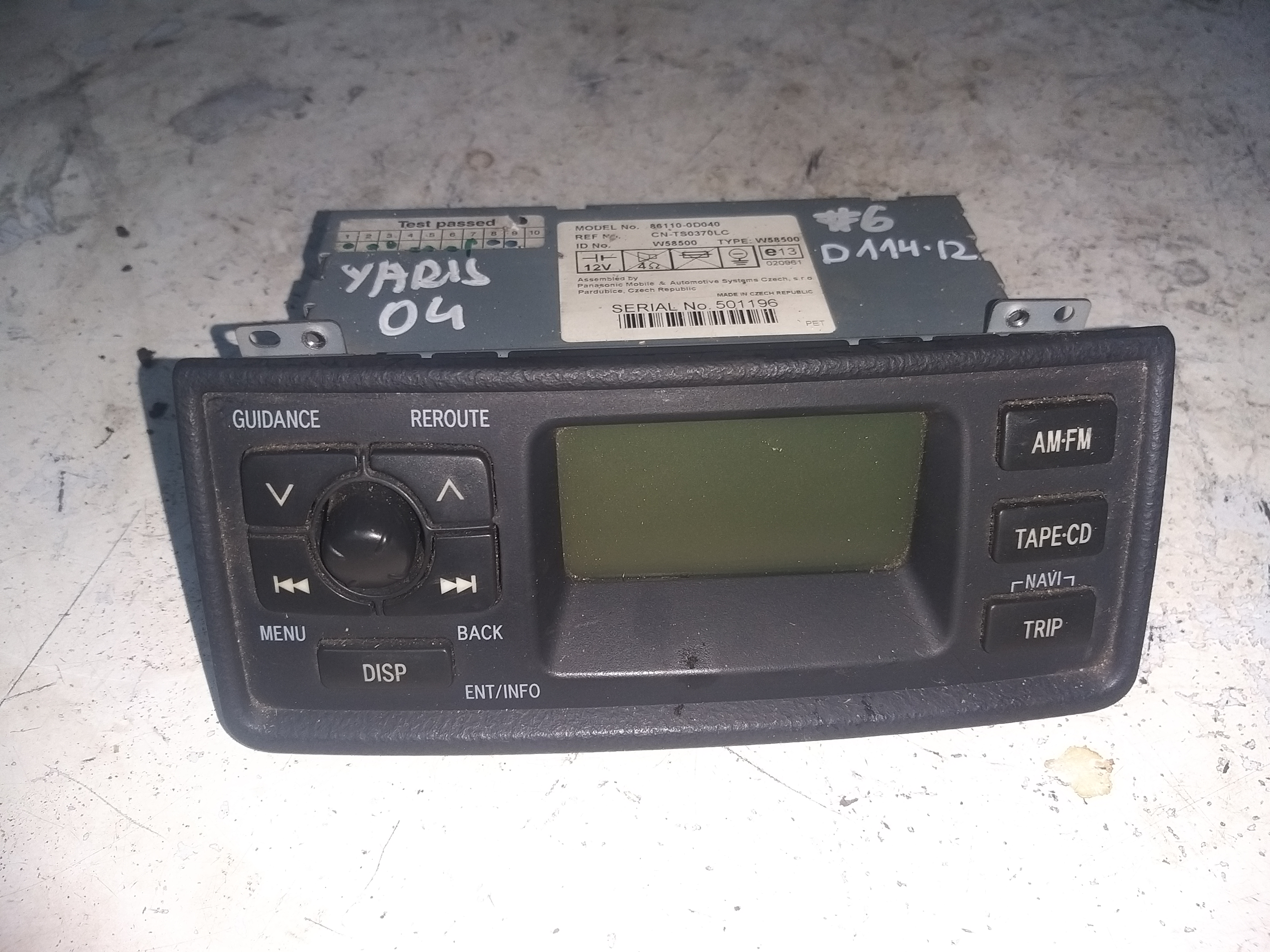 TOYOTA Avensis Verso 1 generation (2001-2003) Sound Control Unit 861100D040 23462186