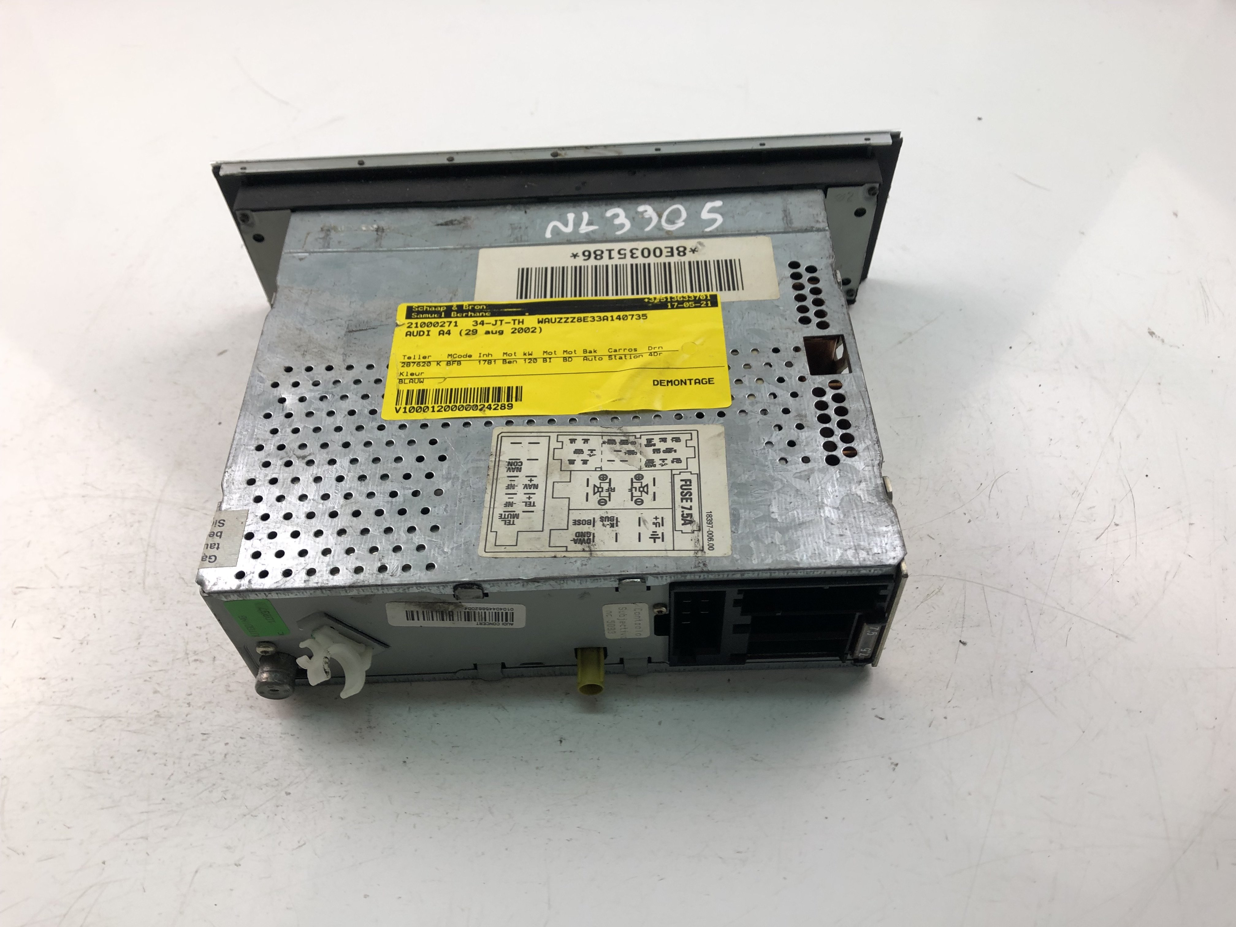 AUDI A4 B6/8E (2000-2005) Music Player Without GPS 8E0035186 23492753