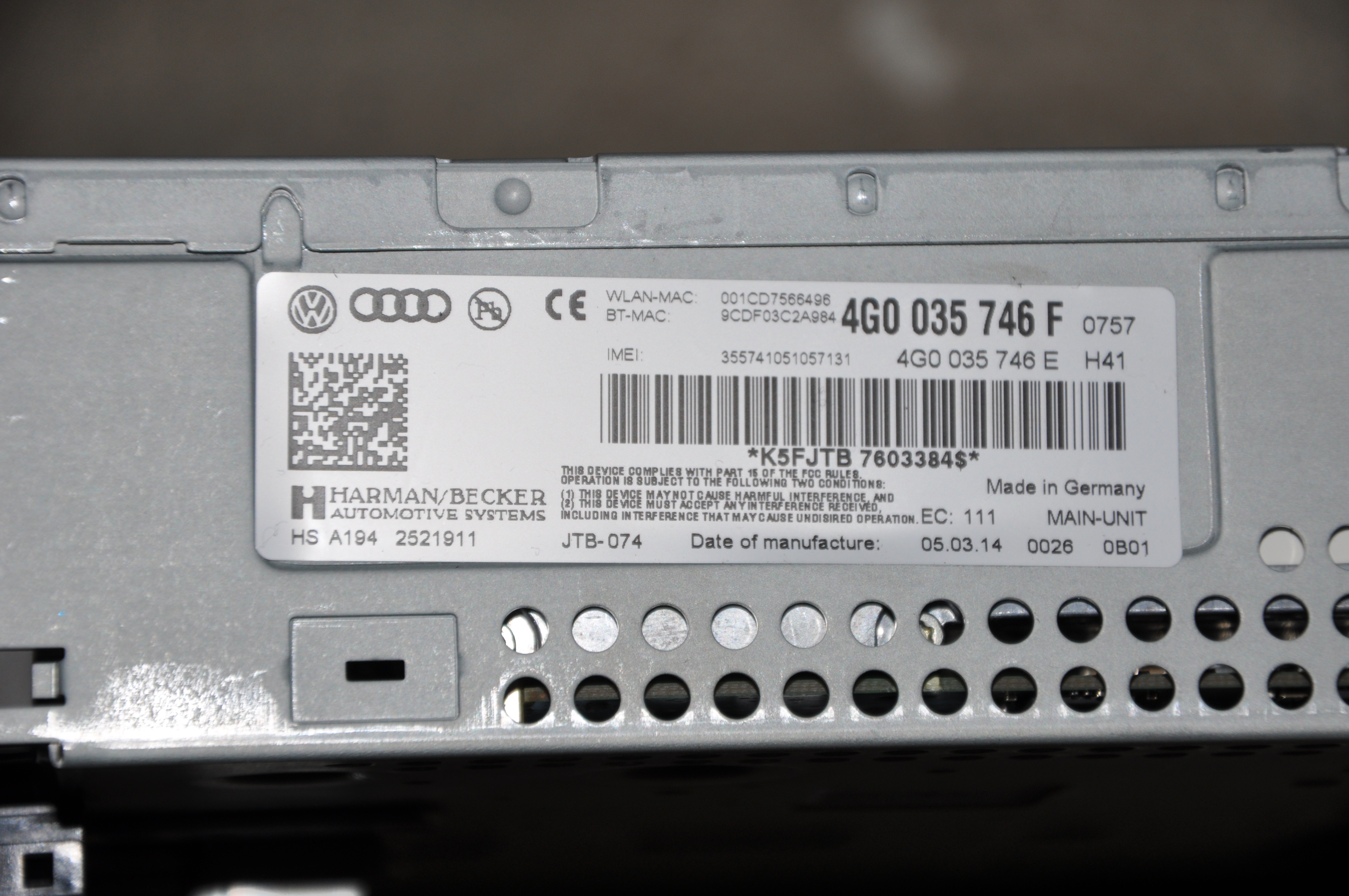 AUDI A6 C7/4G (2010-2020) Sound Control Unit 4G0035746F 23459600