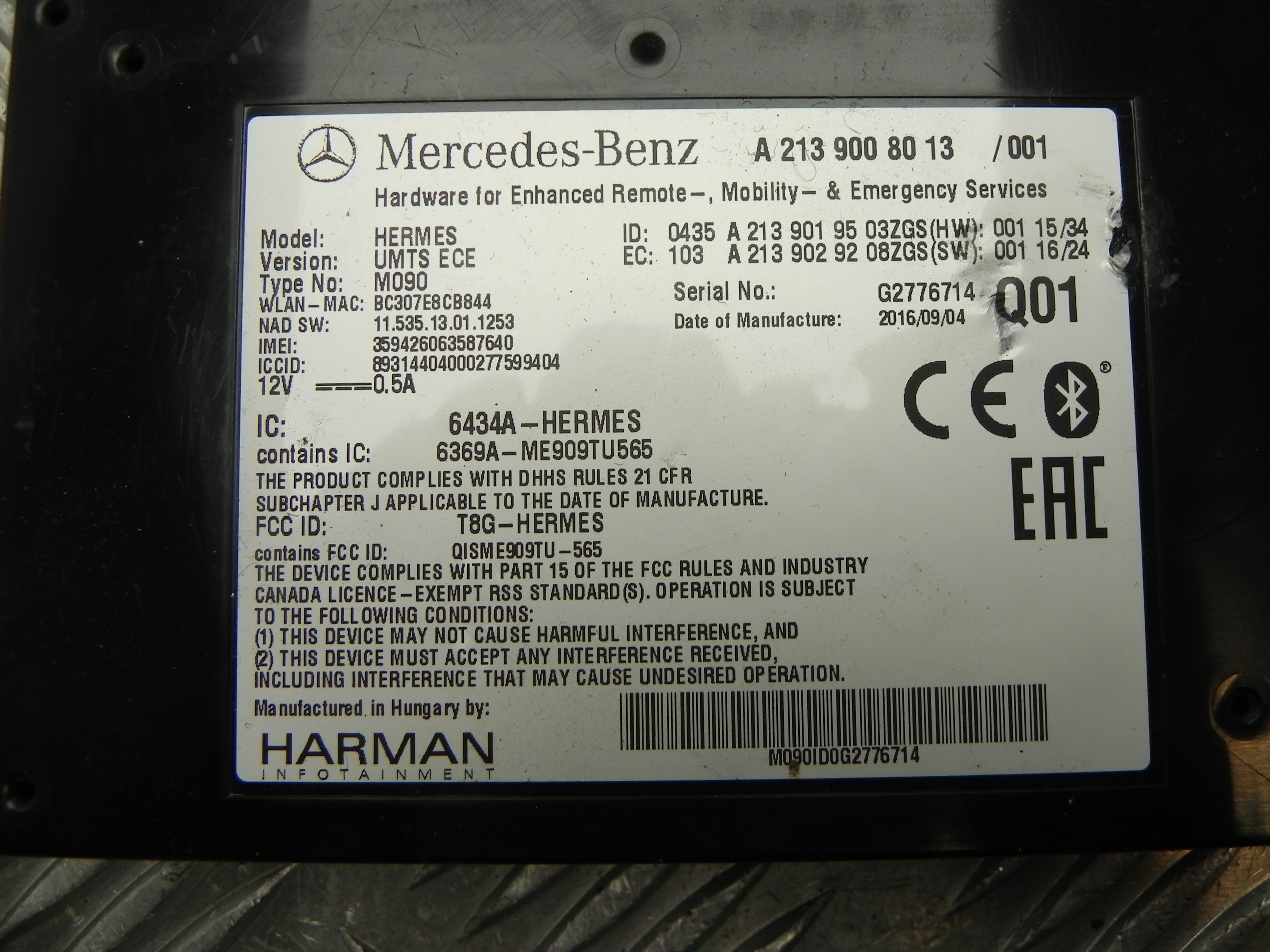 MERCEDES-BENZ B-Class W246 (2011-2020) Bluetooth valdymo blokas A2139008013 23428873