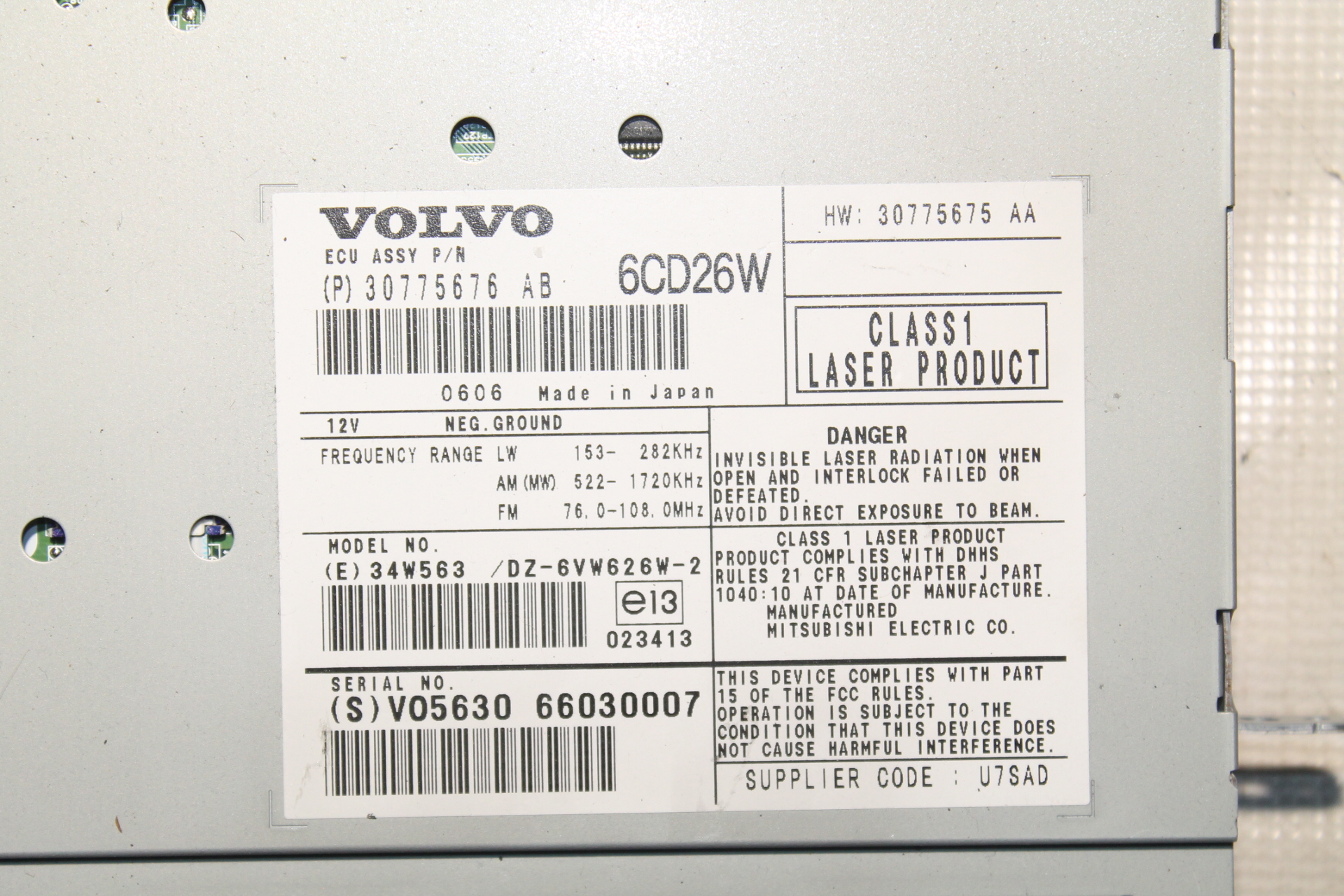 VOLVO XC90 1 generation (2002-2014) Автомагнитола без навигации 3077567630775675 24675171