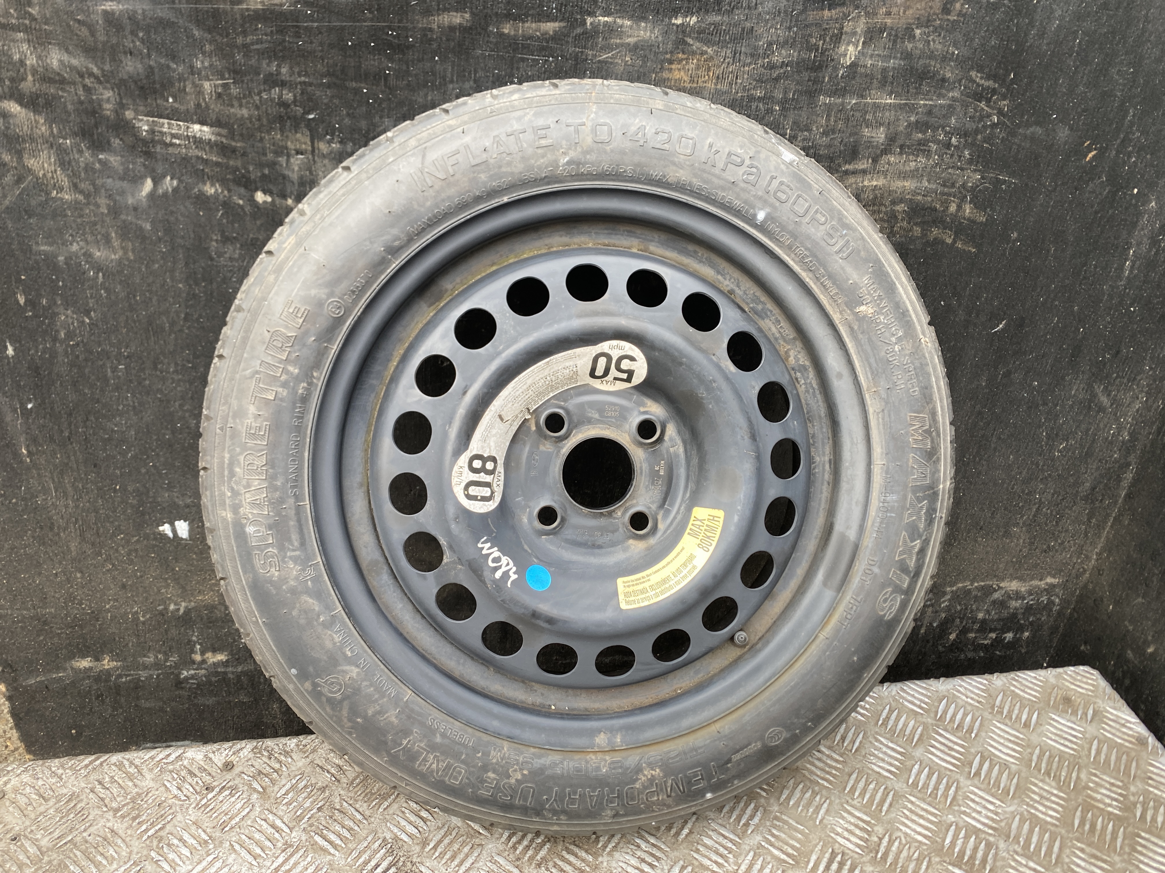 HYUNDAI i20 IB (2 generation) (2014-2020) Spare Wheel 52910C8105 23821492