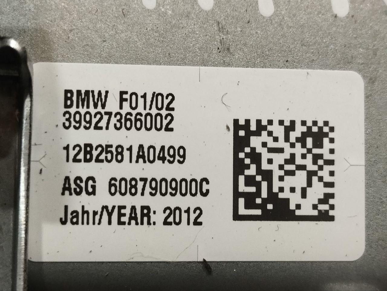 BMW 7 Series F01/F02 (2008-2015) Panelės oro pagalvė (SRS) 39927366002, 12B2581A0499, 608790900C 23832270