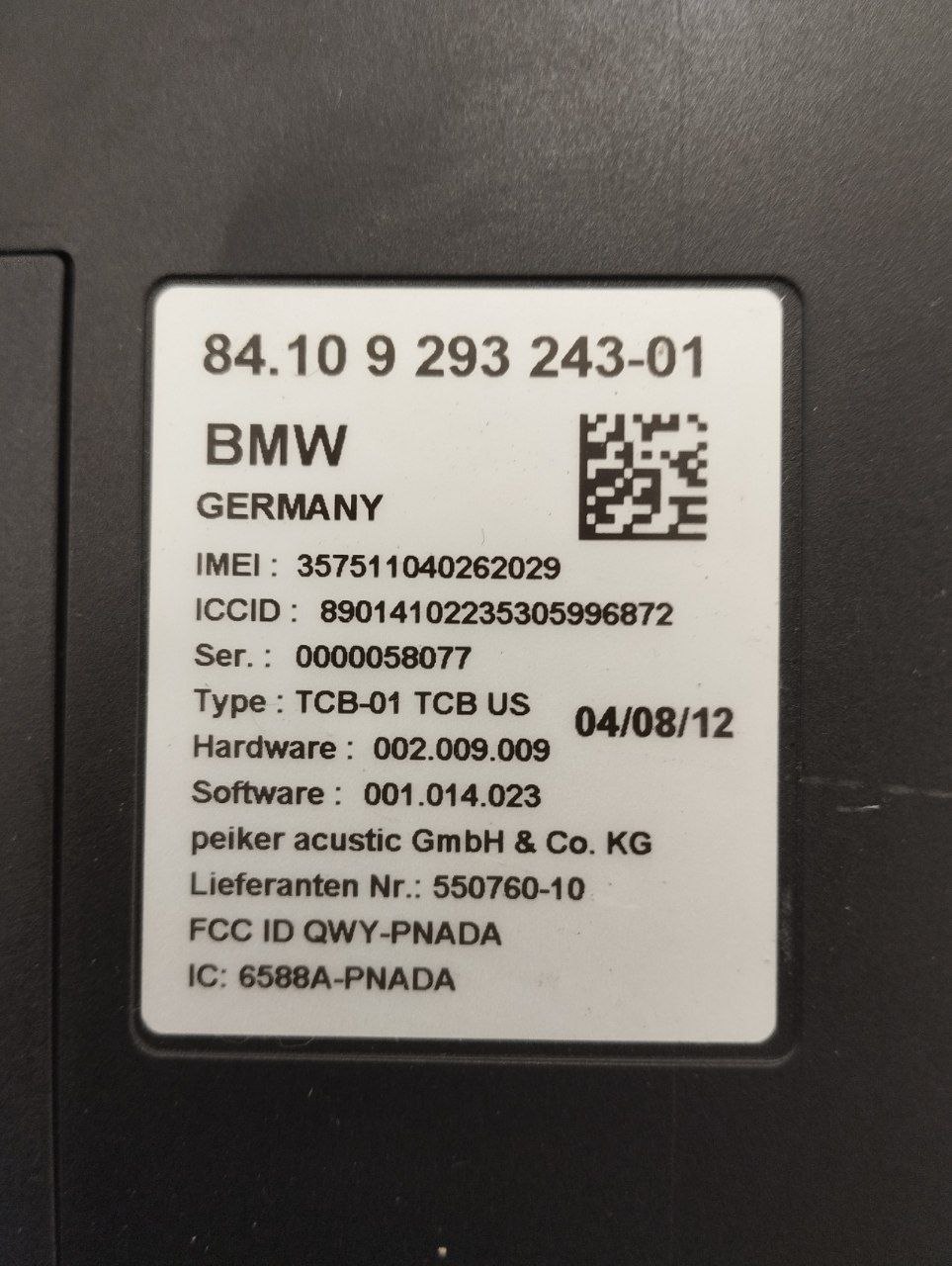 BMW 7 Series F01/F02 (2008-2015) Bluetooth valdymo blokas 9293243 23821190