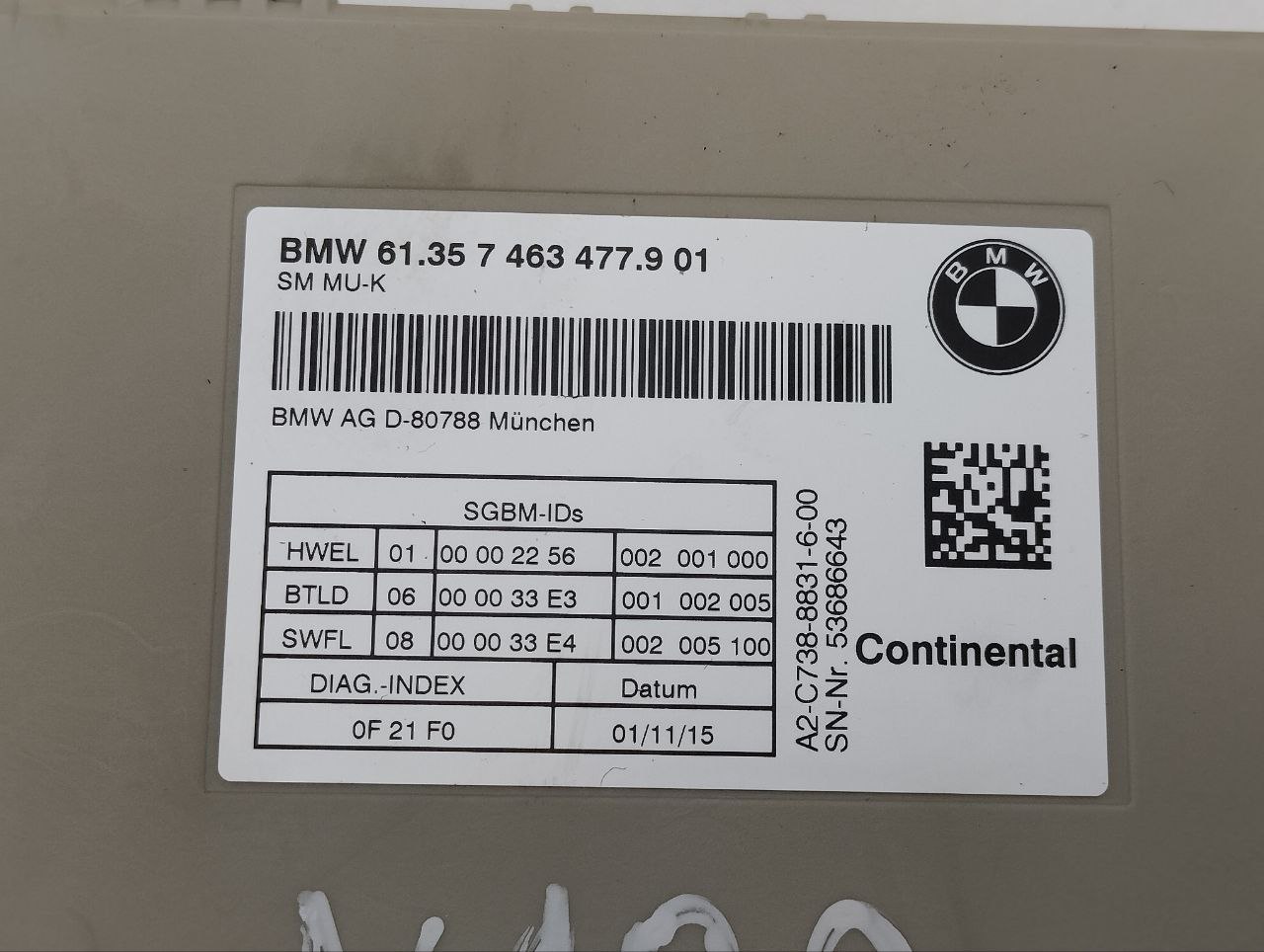 BMW 7 Series G11/G12 (2015-2023) Priekinės kairės sėdynės valdymo blokas 7463477 24586801